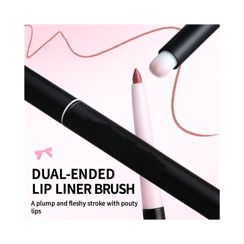 Retractable Dual-Ended Lip Brush (for Lip Liner and Lipstick)