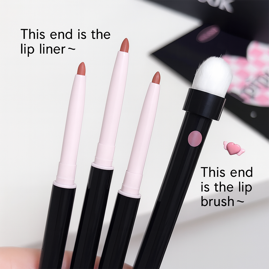 Retractable Dual-Ended Lip Brush (for Lip Liner and Lipstick)